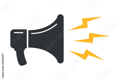 Megaphone Black With Yellow Sound Bolts