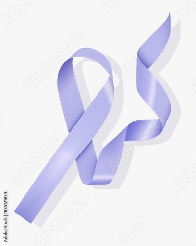 Issue logo loop symbolic concept problem of epilepsy, eating concern, craniofacial, esophageal, pulmonary hypertension, all kinds of tumors. Global icon bow light lilac color emblem isolated on white