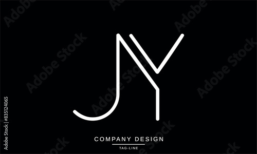JY, YJ Abstract Letters Logo Monogram Design Font Icon Vector Initials