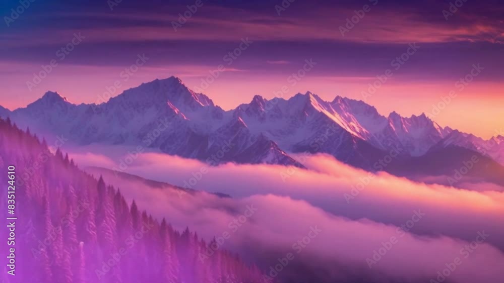 Flying over mountain ranges at dusk, the sky in deep oranges and purples. Snow-capped peaks glisten, mist rolls through valleys, and birds soar. Serene and magical Flying over mountain ranges at dusk, the sky in deep oranges and purples. Snow-capped peaks glisten, mist rolls through valleys, and birds soar. Serene and magical