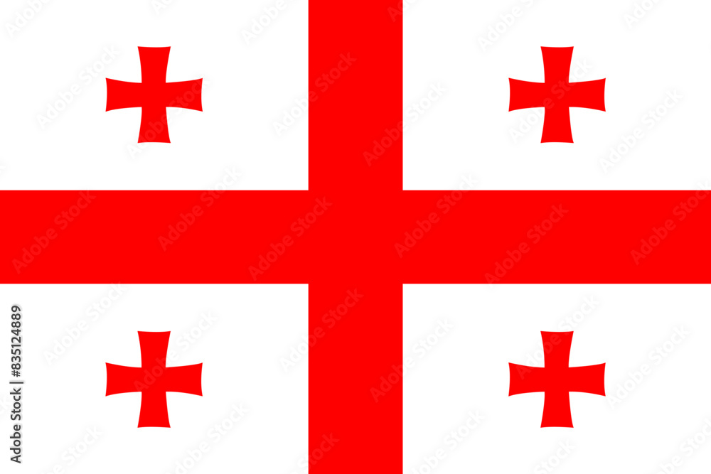 State flag of the country of Georgia. Day of National Unity. Georgian flag illustration. Georgia's country flag is a symbol of freedom, patriotism, and independence State flag of the country of Georgia. Day of National Unity. Georgian flag illustration. Georgia's country flag is a symbol of freedom, patriotism, and independence