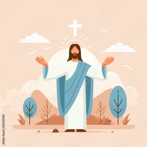 illustration of jesus on a cross