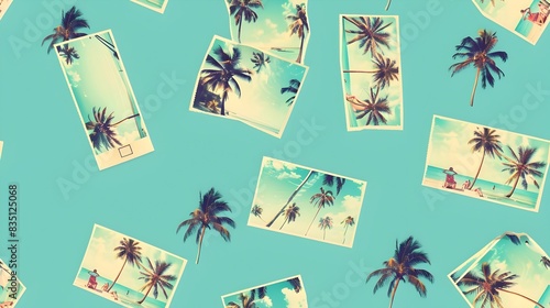 Quintessential Tropical Summer Day Captured in Vintage Polaroid Inspired photo