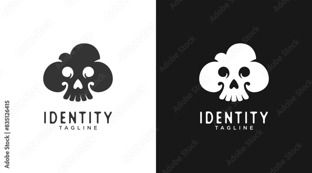 Cloud skull logo template. Skull crossbone icon vector logo design graphic symbol illustration Cloud skull logo template. Skull crossbone icon vector logo design graphic symbol illustration