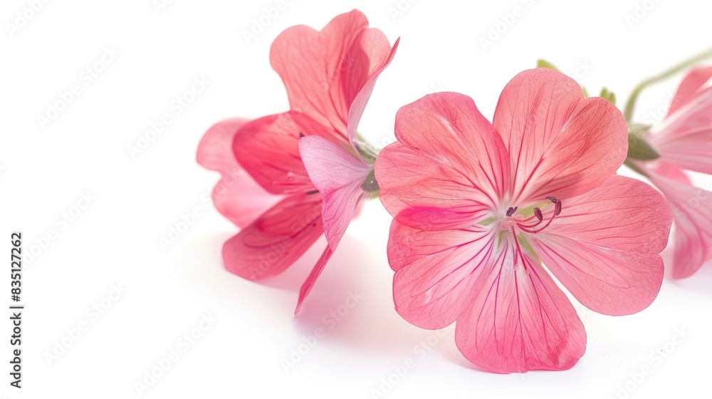 Geranium flower on a white background Geranium flower on a white background