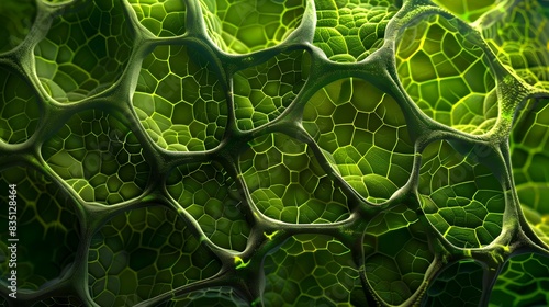 Vibrant Green Plant Cells - A Detailed Perspective for TV Advertisements photo