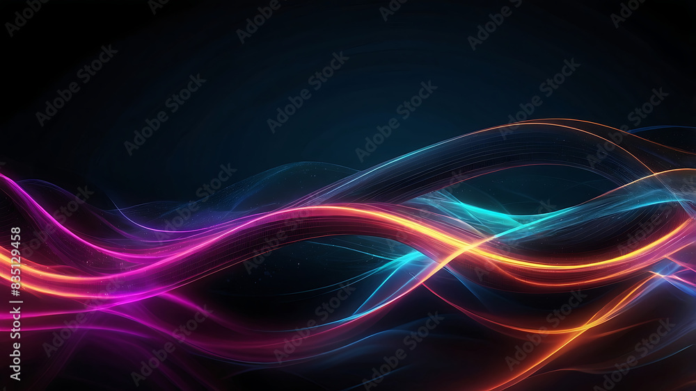 Sleek neon wave digital technology background Sleek neon wave digital technology background
