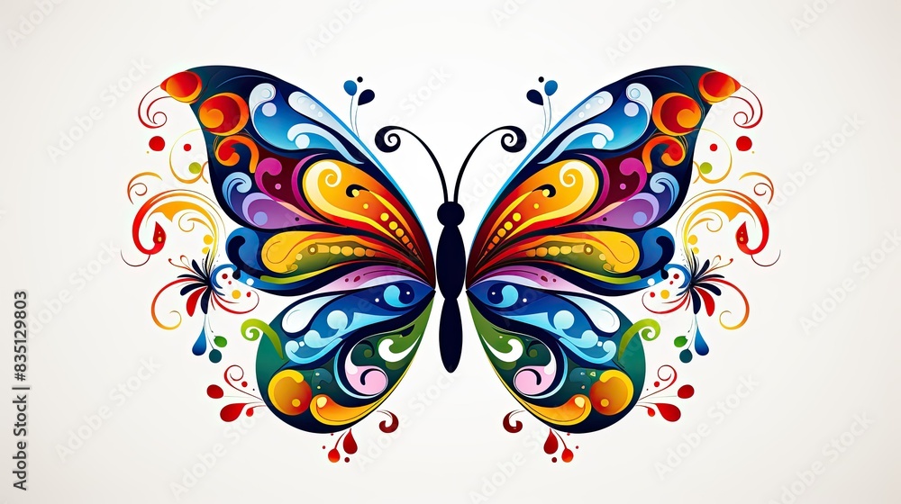 butterfly on a white butterfly on a white