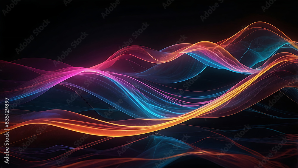 Sleek neon wave digital technology background Sleek neon wave digital technology background