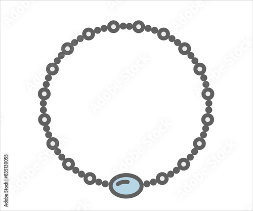 Jewelry logo of necklace design templates in trendy linear and minimal style. Vector emblems