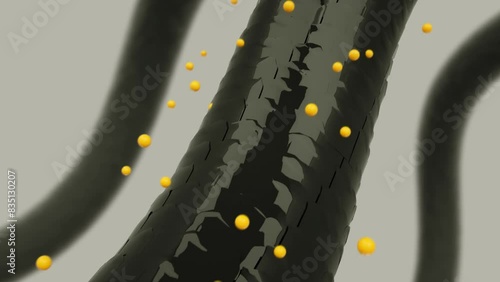 Shampoo or serum nourish hair , Animation Nourish hair action of shampoo or serum. Concept Repair damaged hair. 3d rendering.