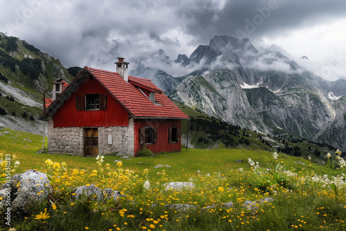 alpine hut in the mountains © iram