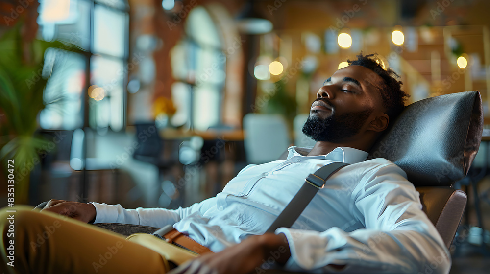 Employee Wellness: Rest and Relaxation at Work Symbolic Profile of Employee Napping, Emphasizing the Importance of Rest During Work Hours | Corporate and Wellness Concept Photo Employee Wellness: Rest and Relaxation at Work Symbolic Profile of Employee Napping, Emphasizing the Importance of Rest During Work Hours | Corporate and Wellness Concept Photo