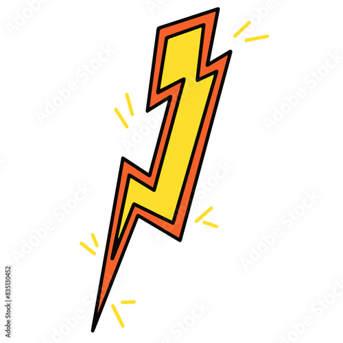 Eclair cartoon jaune et orange