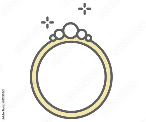 Jewelry logo of ring design templates in trendy linear and minimal style. Vector emblems