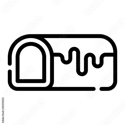 roll cake line icon