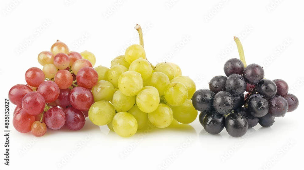 Ripe table grapes bunch on white background separated Ripe table grapes bunch on white background separated