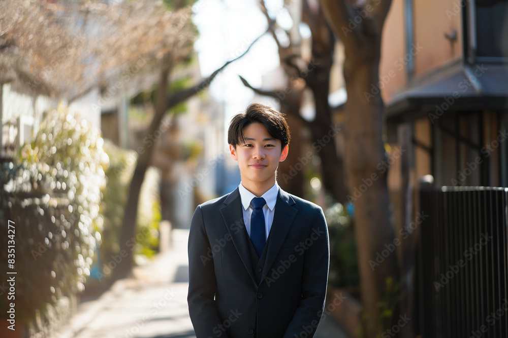 Portrait of a young Japanese businessman, handsome Asian man wearing suit Portrait of a young Japanese businessman, handsome Asian man wearing suit