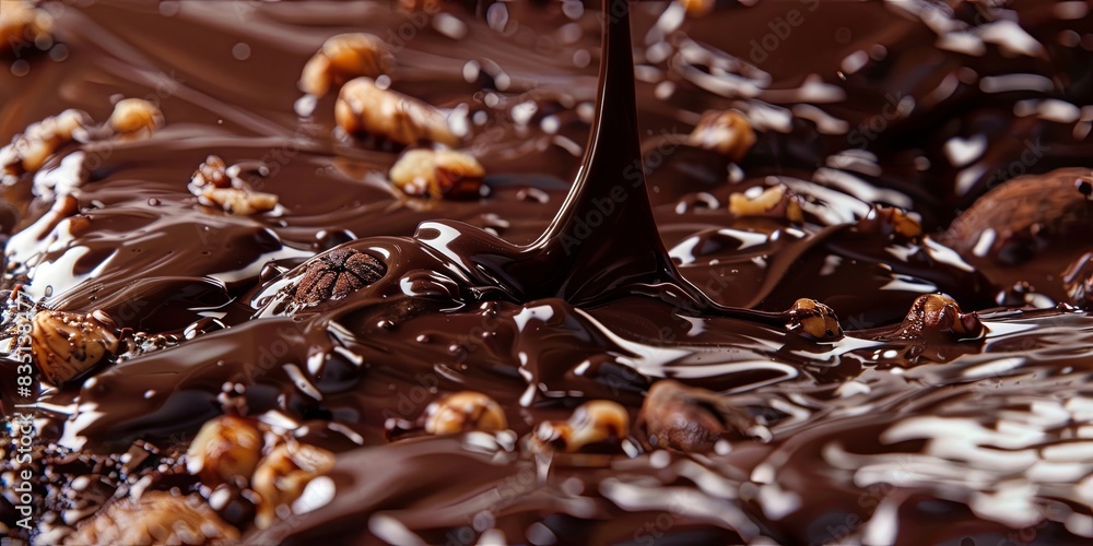 Tempting Melted Chocolate Symphony with Nuts Tempting Melted Chocolate Symphony with Nuts