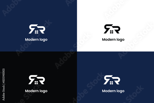 letter rr real estate company logo, letter pr logo, letter r and home iocn, symbol photo