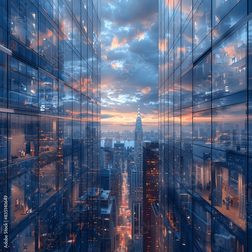 Tech-forward urban vistas  Skyscrapers redefine cityscapes.