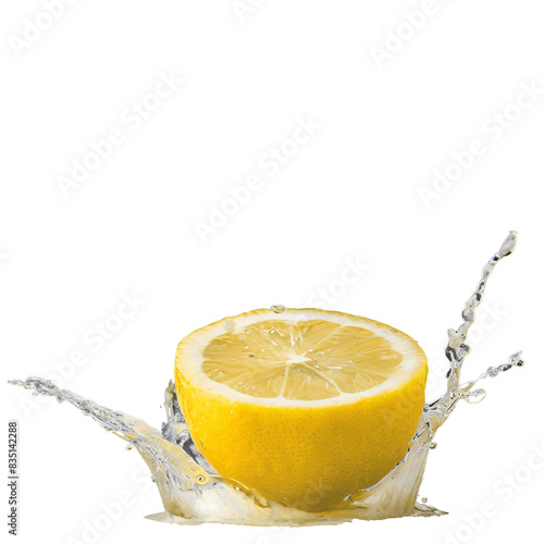 Yellow Lemon Splash in Water