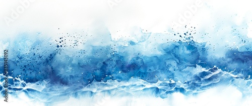 Blaue Kleckse aus Wasserfarbe, Aquarell