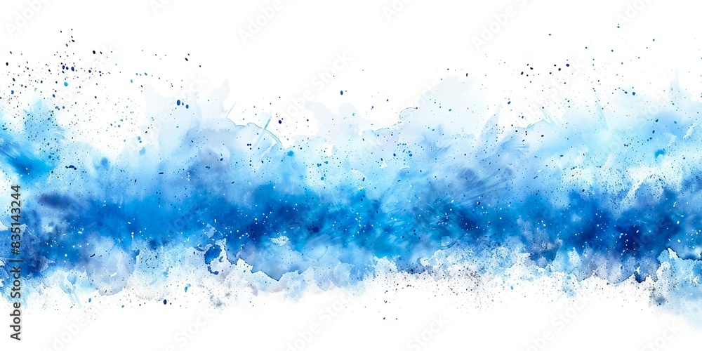 Blaue Kleckse aus Wasserfarbe, Aquarell Blaue Kleckse aus Wasserfarbe, Aquarell