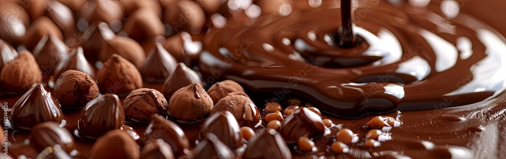 Tempting Melted Chocolate Symphony with Nuts Tempting Melted Chocolate Symphony with Nuts