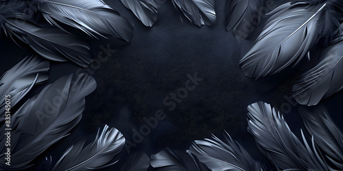 Wallpaper Mural Dynamic Feathers Texture Background with Macro Shot of Black Feather Subtle Pattern and Copy Space  Torontodigital.ca