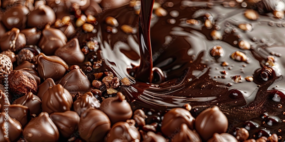 Tempting Melted Chocolate Symphony with Nuts Tempting Melted Chocolate Symphony with Nuts