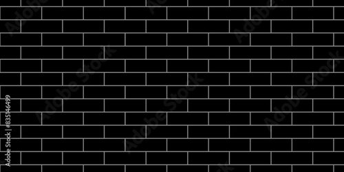 Black brick background texture. Black and white background wall brick 