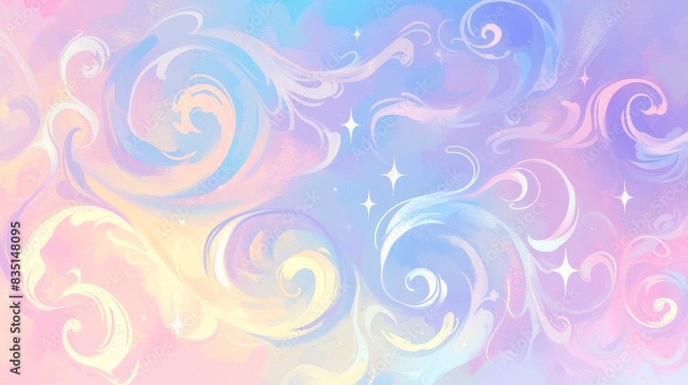Pastel Swirls and Stars Abstract Art Pastel Swirls and Stars Abstract Art
