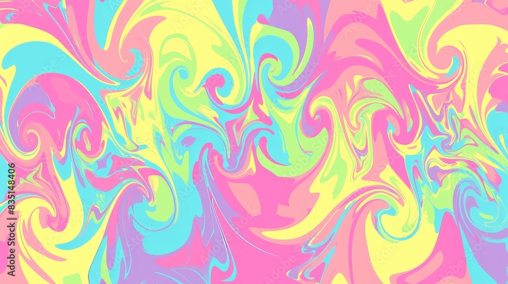 Vibrant Pastel Swirls in Abstract Design Vibrant Pastel Swirls in Abstract Design