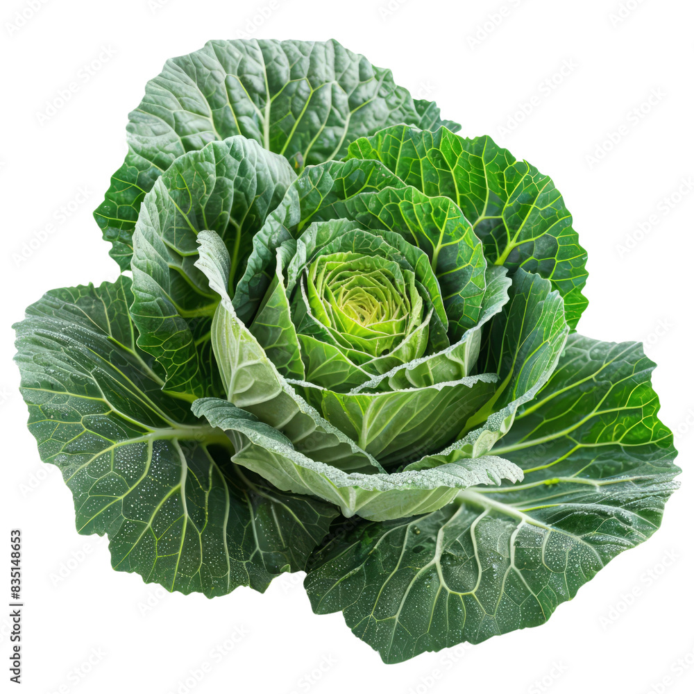 A whole green cabbage isolated on a transparent background. A whole green cabbage isolated on a transparent background.