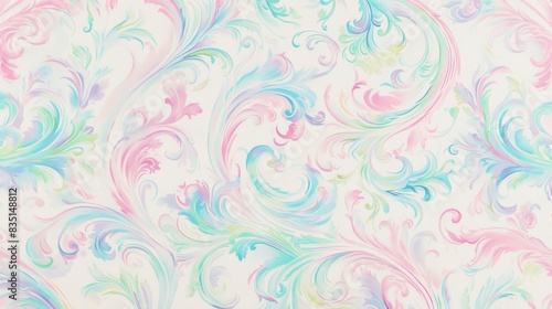 Pastel Floral Swirl Pattern