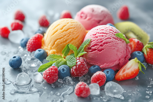 ice cream with berries
