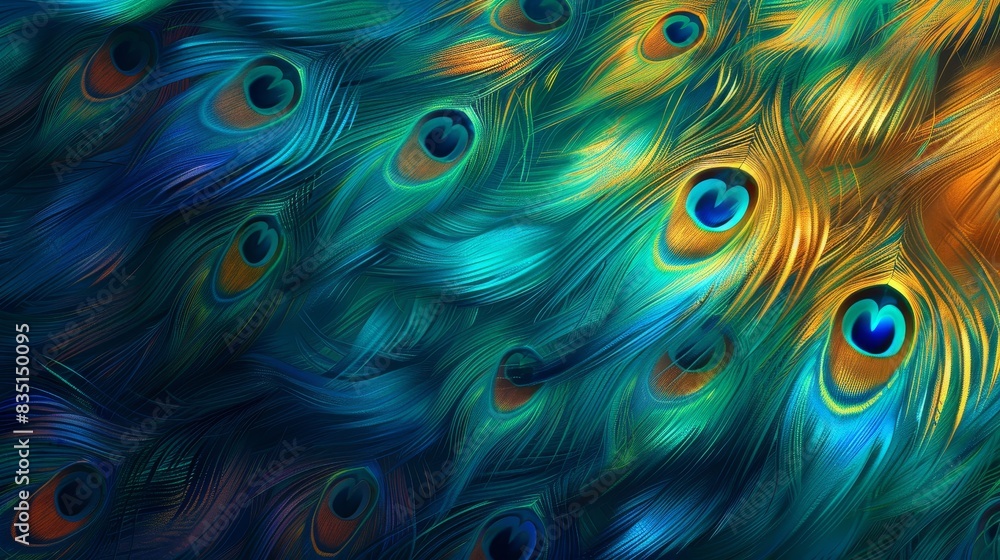 Obraz premium Peacock Feather Pattern Background