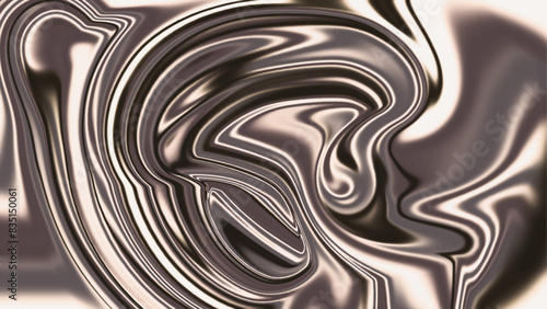 Colorful liquify lines. Silver liquid texture. Abstract black, gray marble background. Fancy liquify. Abstract black marble texture.