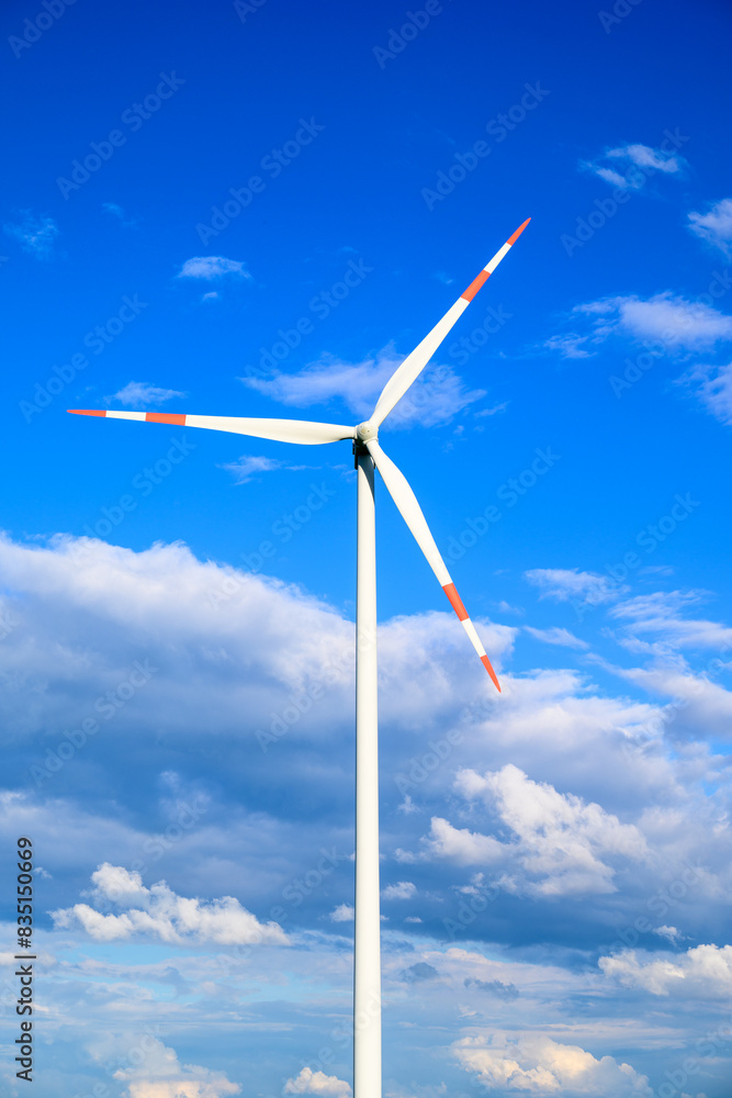 Close up of a wind turbine on a sunny day Close up of a wind turbine on a sunny day