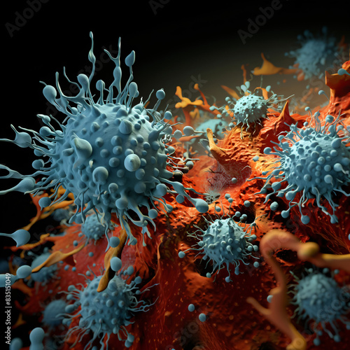microscopic view of a virus