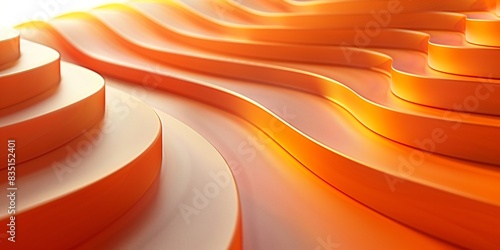 abstract orange wallpaper design background, round fantasy form, futuristic curved shape