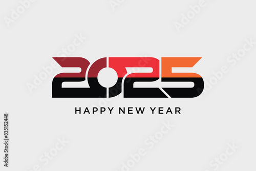 2025 happy new year logo design template vector illustration with creative idea