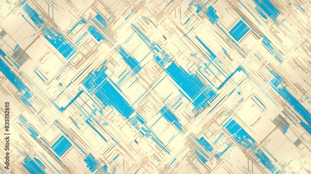 Fototapeta premium Geometric Abstract Pattern with Blue Accents