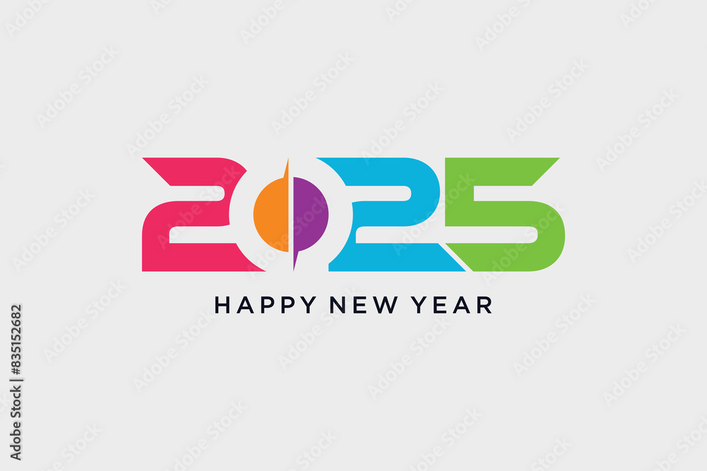 2025 happy new year logo design template vector illustration with creative idea 2025 happy new year logo design template vector illustration with creative idea