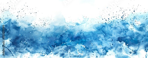 Blaue Kleckse aus Wasserfarbe, Aquarell