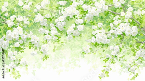 Delicate White Flower Blossoms in Spring