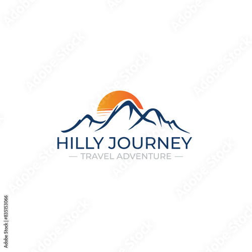 Mountain Landscape with Sunrise Logo EPS - Perfect for Travel and Adventure Branding