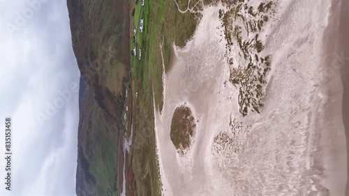 Aerial view of Maghera beach by Ardara, county Donegal, Ireland photo