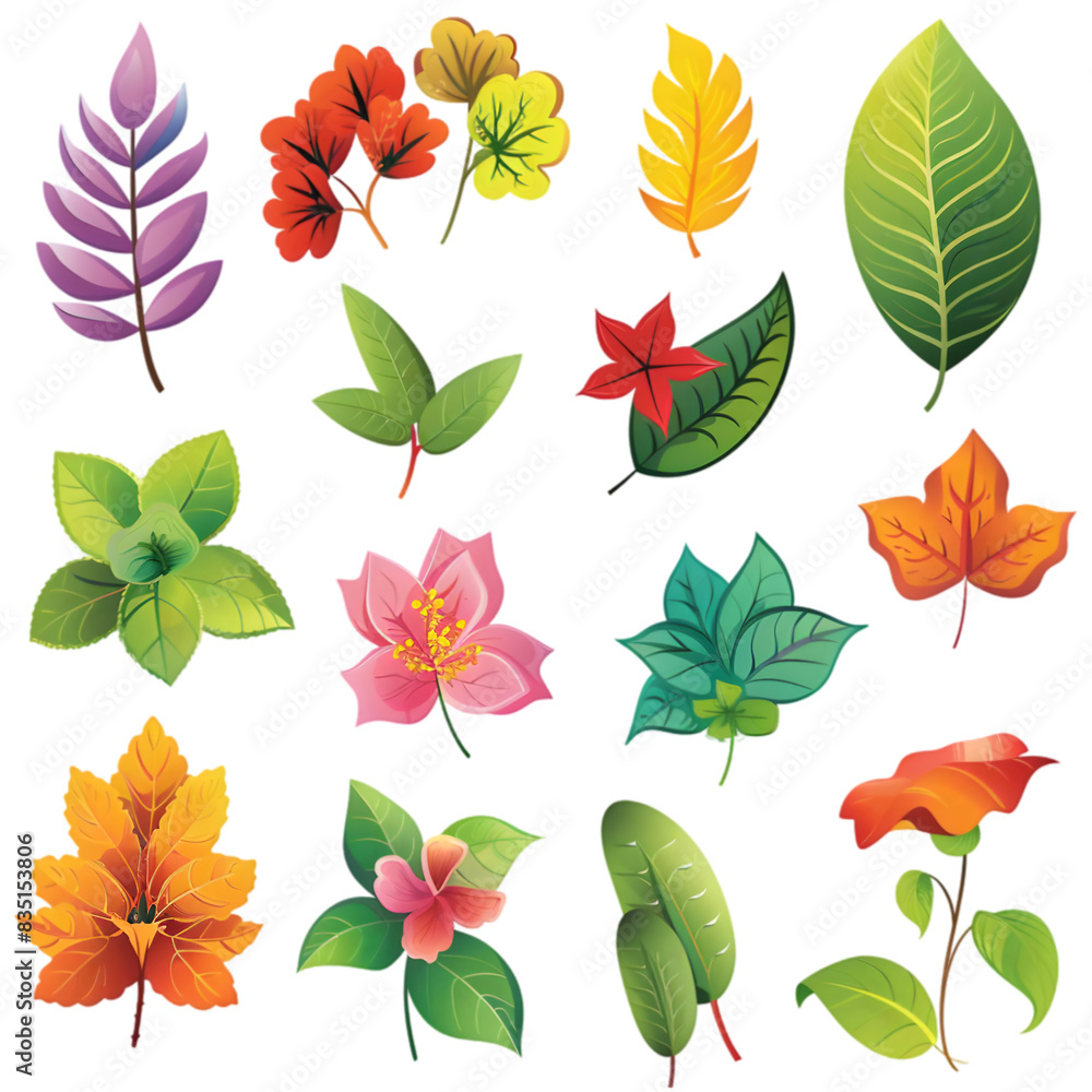Obraz premium clip art set of leaves